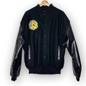 USS Theodore Roosevelt Operation Iraqi Freedom Black Wool Bomber Jacket Men’s XL